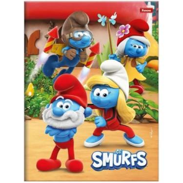 Imagem de Foroni Caderno Brochura Os Smurfs, Capa Dura Brilhante, 80 Folhas Pautadas, 200mm x 275mm, Gramatura 56g/m²