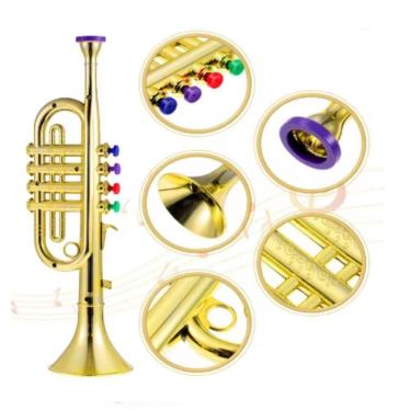 Imagem de Trompete Infantil Flauta Saxofone Mini Instrumento Musical Clarinete Jazz Music Sax Brinquedo Crianças
