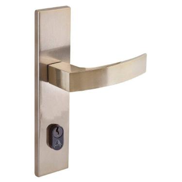 Imagem de Fechadura Externa Espelho 7cm Latonado Quadratta Curva Aliança