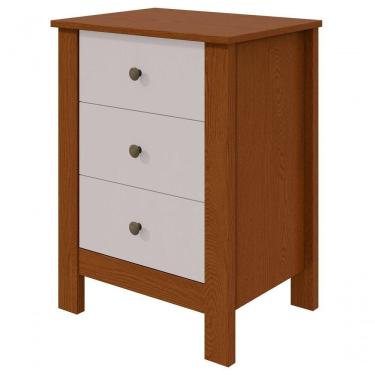 Imagem de Mesa De Cabeceira 3 Gavetas Maggiore Frassino Off White