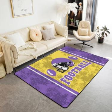 Imagem de Tapete de área de futebol 3x5 presente para amantes de futebol, tapete para decoração de crianças, adultos, listras, interior, Minnesota, tecido estampado, decoração de quarto