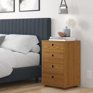 Imagem de Gaveteiro de Mesa de Cabeceira Classic/Organizador/Escritório/Home Office/Quarto/Decoração Com 4 Gavetas (FREIJÓ)