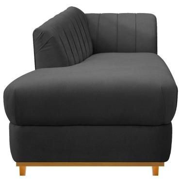 Imagem de Kit Diva Recamier Vanessa 160cm Lado Esquerdo E 01 Poltrona Laura Linho Cor Cinza Escuro