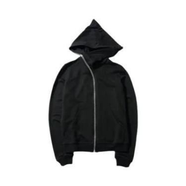 Imagem de Cardigan Com Capuz Preto Para Homens, Jaqueta De Moletom Estilo Haraju