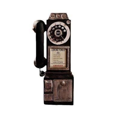 Imagem de Escultura de parede, telefone retrô, resina vintage, 30 cm