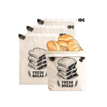 Imagem de CHADWICK Sacos de pão de cera de abelha – Linho orgânico reutilizável com padrão de designer – Preservação de frescor para fermento, pão caseiro – Saco de armazenamento de alimentos adequado para