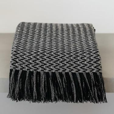 Imagem de Manta para Sofá Gigante Luxo 2,70mx2,55m, Detalhes com Franjas Premium de Algodão Capa Decorativa Protetora(CINZA MESCLADO KING LUXO)