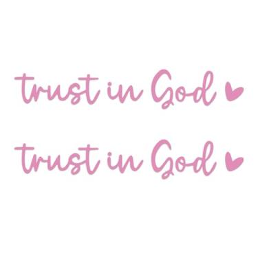 Imagem de HQRNYP 2 peças de decalques de espelho retrovisor Trust in God, adesivo de espelho, adesivos decorativos de vinil automotivo, decalque de lembrete de autoafirmação universal para carro, caminhão