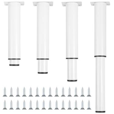 Imagem de Conjunto de 4 pernas ajustáveis para móveis, liga de alumínio, suporte resistente, altura ajustável de 18 a 30 cm, perfeito para mesas e sofás