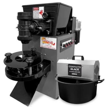 Imagem de Kit Máquina de Fazer Salgados Compacta Pop 4.0 Masseira Black Inox 5kg