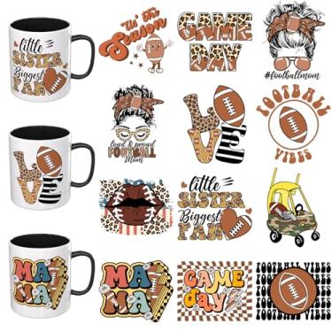 Imagem de Adesivos UV DTF Ball Games - 12 folhas de futebol com citações UV DTF para canecas de café, decalques DIY para copos, esfregar à prova d'água em transferências para artesanato