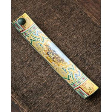 Imagem de TEAVOR Suporte de incenso chinês com apanhador de cinzas - Queimador de incenso de cerâmica com pintura antiga, para meditação zen, decoração de casa e presente