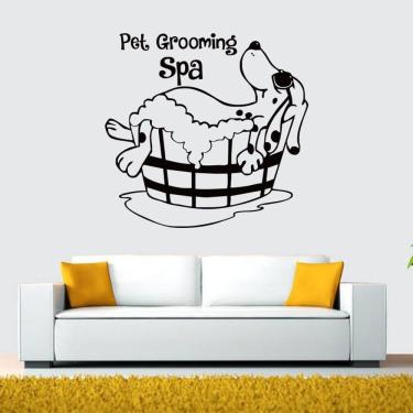 Imagem de Adesivos de parede para salão de beleza para animais de estimação removíveis em PVC 57x60cm