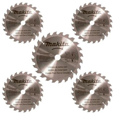 Imagem de Kit Com 05 Discos De Serra Circular Para Madeira 7.1-4 185mmx2.2mm 24 Dentes Makita D-5...