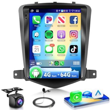 Imagem de Rádio 4G + 64G para Chevy Cruze 2009-2015 estéreo para carro com carro sem fio, Android Auto 5.0, Bluetooth 32EQ, tela sensível ao toque IPS de 9,7 polegadas, câmera de backup FM/RDS GPS WiFi Android