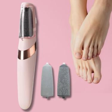 Imagem de Lixador Elétrico de Pés Recarregável USB, 2 Velocidades, Removedor de Calos e Pele Morta, Cabeça de Quartzo, 19,2 x 3,6 cm, Bateria 500mAh, com Cabo USB