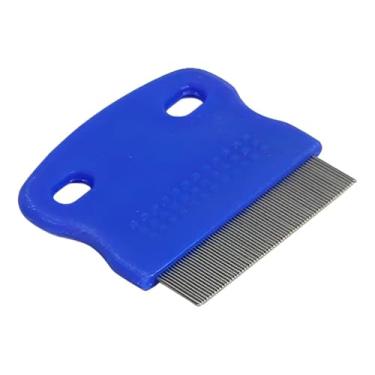 Imagem de Pente Fino Profissional para Remoção de Parasitas, ABS e Aço, Azul, 5,8 x 6,3 cm, Dentes Arredondados para Pets