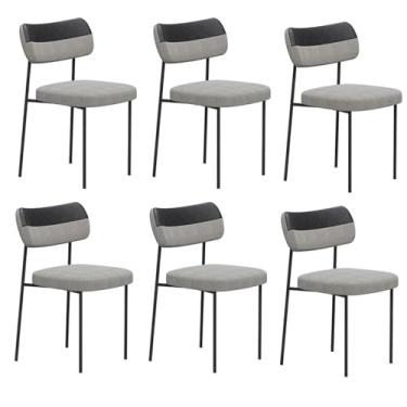 Imagem de Kit 6 Cadeiras Camila Para Sala Jantar Gourmet em Aço-Couríssimo-Preto-Linho-Cinza-EdeCasaMoveis