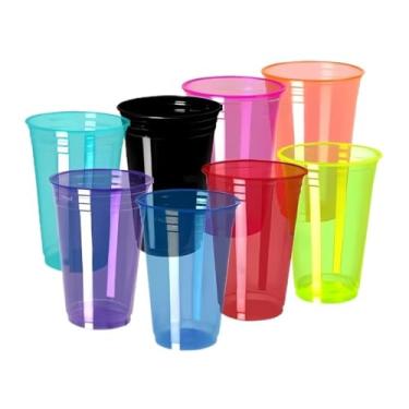 Imagem de Copo Descartavel, Kit Copo Balada Neon 300ml - Escolha Entre 25, 50 e 100 Unidades, 11×7.5cm(LARANJA,50 Unidades)