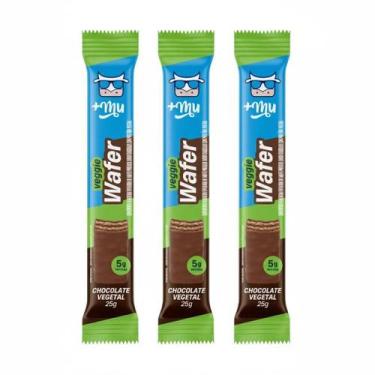 Imagem de Kit 3 Veggie Wafer Chocolate Vegetal 5G De Proteina +Mu - Maismu