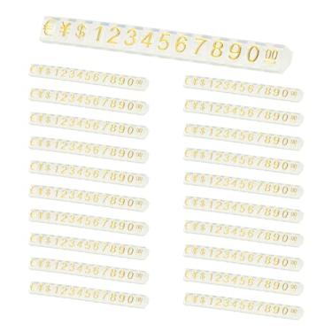 Imagem de PATIKIL Conjunto de 20 cubos de exibição de preços, suporte ajustável para etiqueta de preço removível, número de letras, kit de bloco de dólar para sinalização de exibição de lojas de varejo de joias