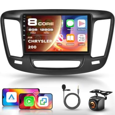 Imagem de 8 núcleos 6G 128G para Chrysler 200 200C 2015-2019 rádio Android 9 polegadas tela sensível ao toque sem fio Carplay Android Auto, som automotivo para Chrysler, atualização, Bluetooth, DSP, navegação