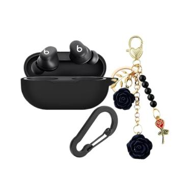 Imagem de YQGFashbf Capa Para Beats Solo Buds Com Chaveiro De Flor, Capa Protetora Fofa De Silicone Macio À Prova De Choque Para Fones De Ouvido Sem Fio Beats Solo Buds Com Mosquetão Para Mulheres E Meninas (