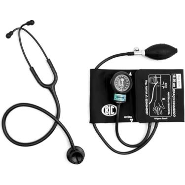 Imagem de Esfigmomanômetro + Estetoscópio BIC Para Estudantes e Profissionais - Kit Academico BIC (Preto)