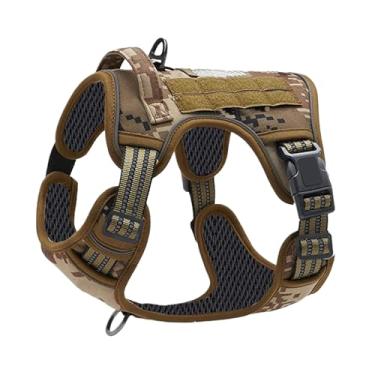 Imagem de Coleira para cães | Peitoral resistente para caminhadas | Suprimentos para animais de estimação com alça para tarefas diárias de caminhada, corrida, resgate, caminhadas, acampamento, atividades ao ar