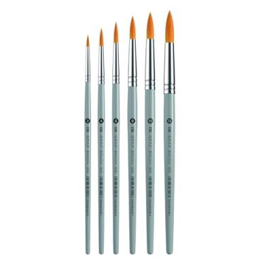 Imagem de Kit com 6 Pincéis Artísticos Flexível GRAF Brush CiS Redondo Conjunto Fibra Sintética Pintura Aula
