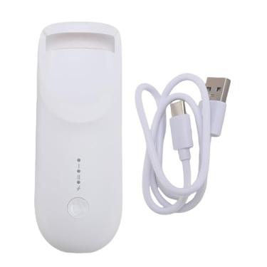 Imagem de ZJchao Modelador de Cílios Aquecido Sem Fio Aquecimento Rápido Grande Angular Modelador de Cílios Elétrico 2 Configurações de Temperatura Modelador de Cílios Recarregável Ferramenta de (Creme Branco)