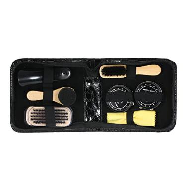 Imagem de Kit de Cuidado com Calçados 8PCS Pinturas Preta e Neutra Pincéis para Botas Sapatos Tênis