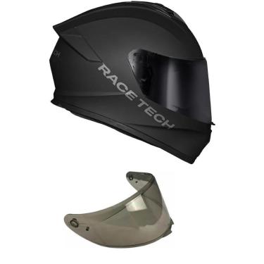 Imagem de Capacete Race Tech Hit Monocolor Preto Fosco Mais Viseira Fumê-Masculino