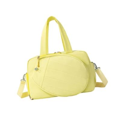 Imagem de menolana Bolsa de ginástica para tênis, bolsa esportiva leve e à água, ideal para viagens curtas de fim de semana, com compartimento para sapatos, Amarelo