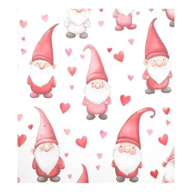 Imagem de Qilmy Capa de ímã de máquina de lavar louça de gnomo fofo dia dos namorados 58 x 66 cm capas decorativas de geladeira para porta frontal adesivo de folha magnética máquina de lavar louça painel