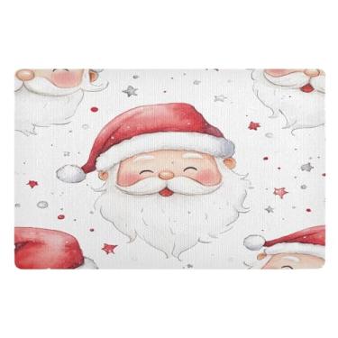 Imagem de STAYTOP Tapete de porta de Papai Noel para entrada externa 81 x 50 cm, tapete de boas-vindas ao ar livre/interno, tapetes de banho fofos, capacho frontal antiderrapante para entrada, pátio, áreas de