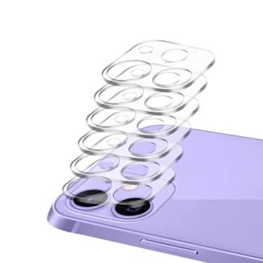 Imagem de Pacote com 6 protetores de lente de câmera para iPhone 11 e iPhone 12 Mini, Ultra HD, vidro temperado, dureza 9H, antiarranhões, compatível com capas, fácil de instalar [Sem afetar fotos noturnas]