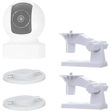 Imagem de Suporte de Parede OYOCAM Compatível com Câmeras Internas Tapo C210 C200 e Kasa EC70 KC410S Pacote 2 Unidades Rotação 180 Graus Ângulos Ajustáveis Fáci
