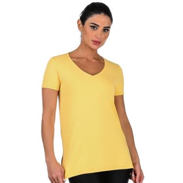 Imagem de Blusa Fitness Decote V Manga Curta Com Fenda Newtrip-Feminino