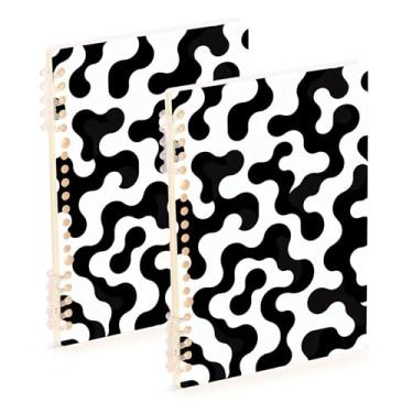 Imagem de Burbuja Cadernos com nome, papel pautado universitário A5 com 60 folhas, fichário para escritório, 2 unidades