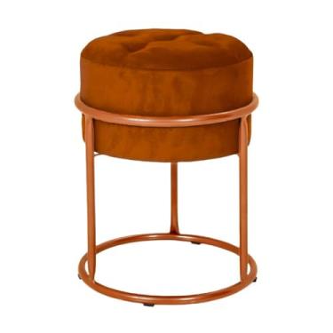 Imagem de Puff Argola Decoraçao Quarto Banqueta Ferro Pulf Penteadeira Sala puff redondo para Quarto, Sala e penteadeira(Cobre/Cobre)