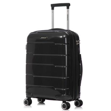 Imagem de Mala Média 23kg Viagem Zíper Expansível Em Polipropileno Rodinhas 360º Tsa - Lima - Denlex Preto