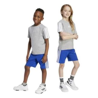 Imagem de Conjunto Adidas Essentials 3 Stripes Infantil - Cinza 7-8-Unissex