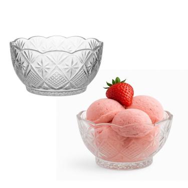 Imagem de Kit 2 Taça De Sobremesa Sorvete Doces De Vidro Toffee 150ml Em Casa Tem