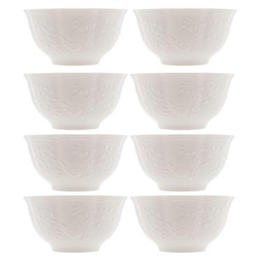 Imagem de Jogo 8 Bowl Tigela De Cerâmica New Bone Butterfly Flower Borboleta Flores 14cm Lyor