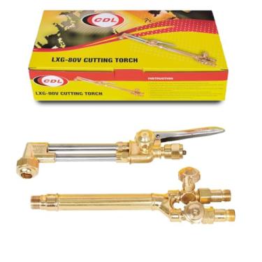 Imagem de CDL Tocha de corte de serviço médio tipo V com válvula de retenção, tocha de corte de acetileno de oxigênio, comparável ao acessório de corte CA1350, cabo de tocha 100FC