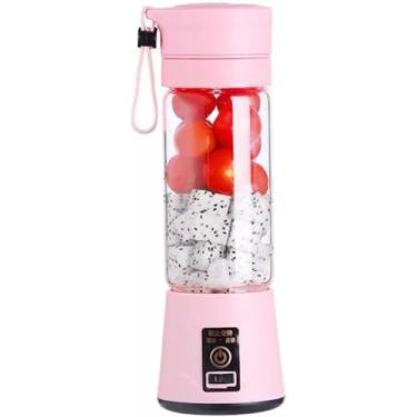 Imagem de Mini Liquidificador Portátil Mixer Juice Garrafa Portátil Cabo USB 6 Lâminas Shake Sucos Coqueteleira Eletrica Sem Fio Squeeze Recarregável Cores sortidas Premium