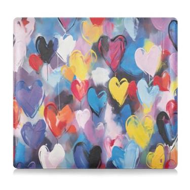 Imagem de CEBUGI Porta-luvas com porta-luvas e seguro de carro em aquarela corações para organizador de documentos, 12,5 cm x 24 cm