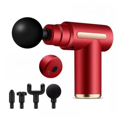 Imagem de Massageador Pistol Elétrico Alta Frequência Profissional Muscular Relaxamento Portátil (VERMELHO)