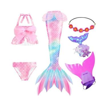 Imagem de Fantasia De Sereia Para Meninas, Traje De Cosplay, Maiô De Fantasia Co